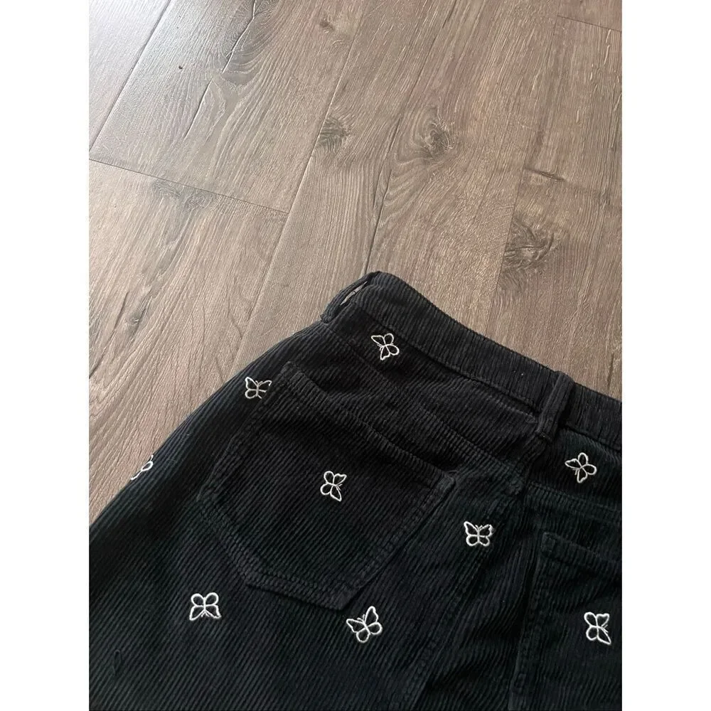 PacSun Embroidered Butterfly Cotton Corduroy Skirt size 27
